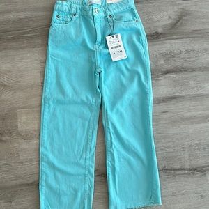 Zara girls turquoise blue jeans